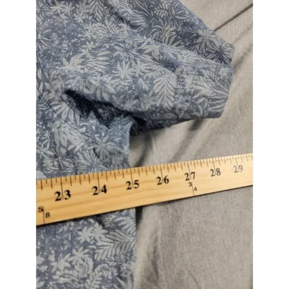 Banana Republic Soft Wash Denim S/S Button Up Shirt Men XL Tropical Jungle Print - Picture 4 of 7